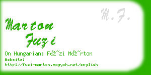 marton fuzi business card